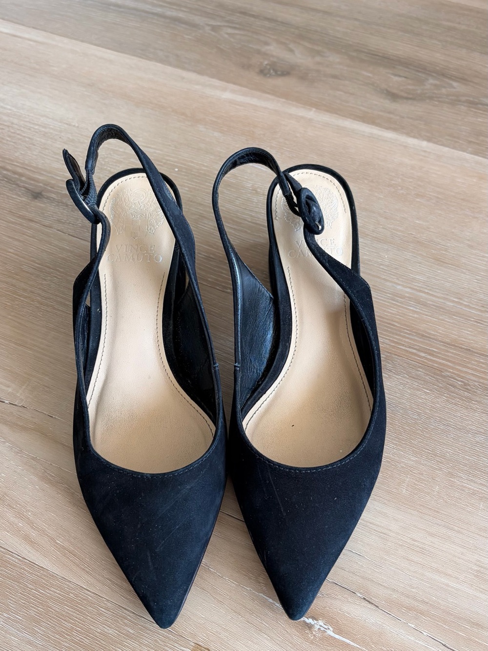 Vince Camuto Black Pointed Slingback Pumps